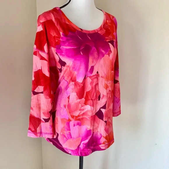 NWT Talbots BLENDED FLORAL CROSS BACK Top Size XL - Picture 6 of 10